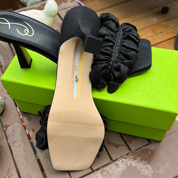 Sam Edelman Black Ruffled Heels - Picture 3 of 6